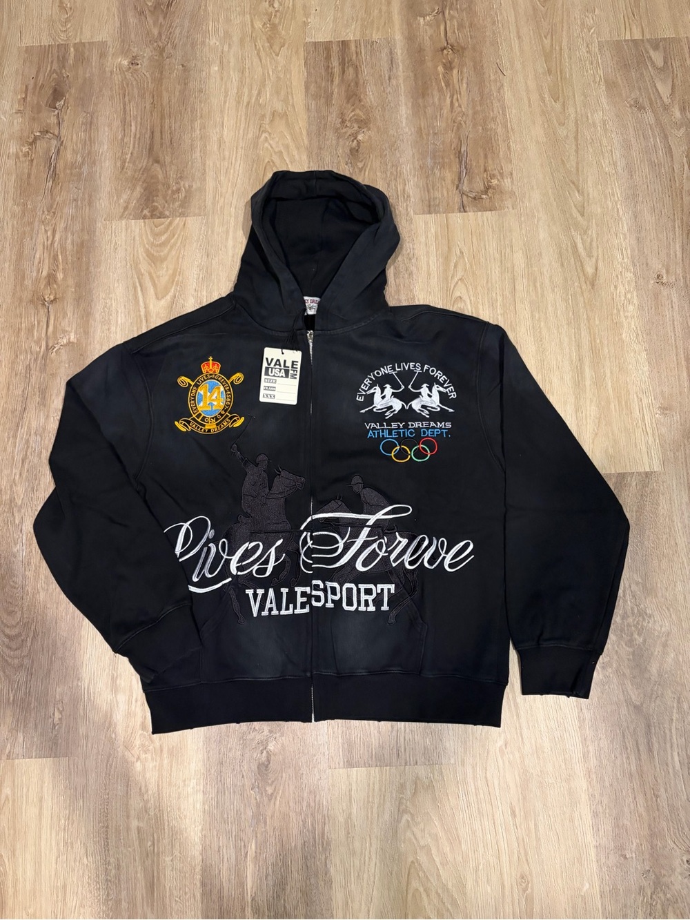 Black Graphic Zip Hoodie Jacket